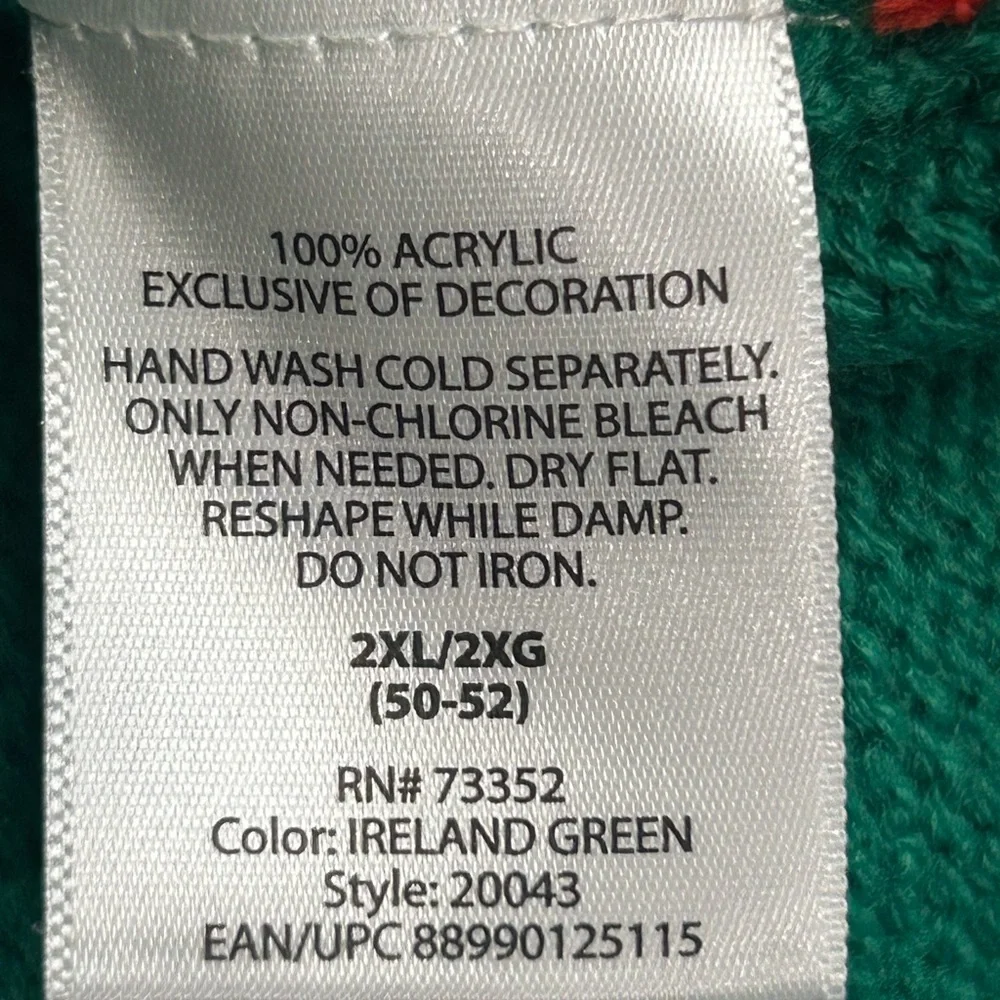Jolly Sweaters Green T-Rex Dinosaur Christmas‎ Sweater NWT 2XL